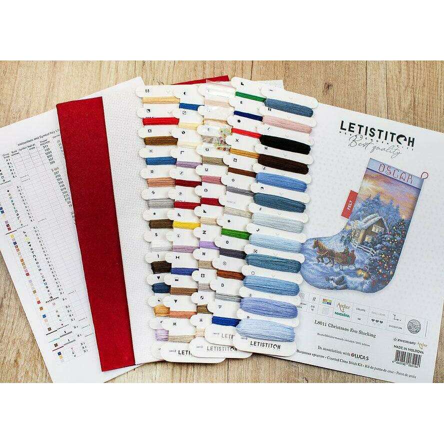 Counted Cross Stitch Kit Christmas Eve Stocking L8011