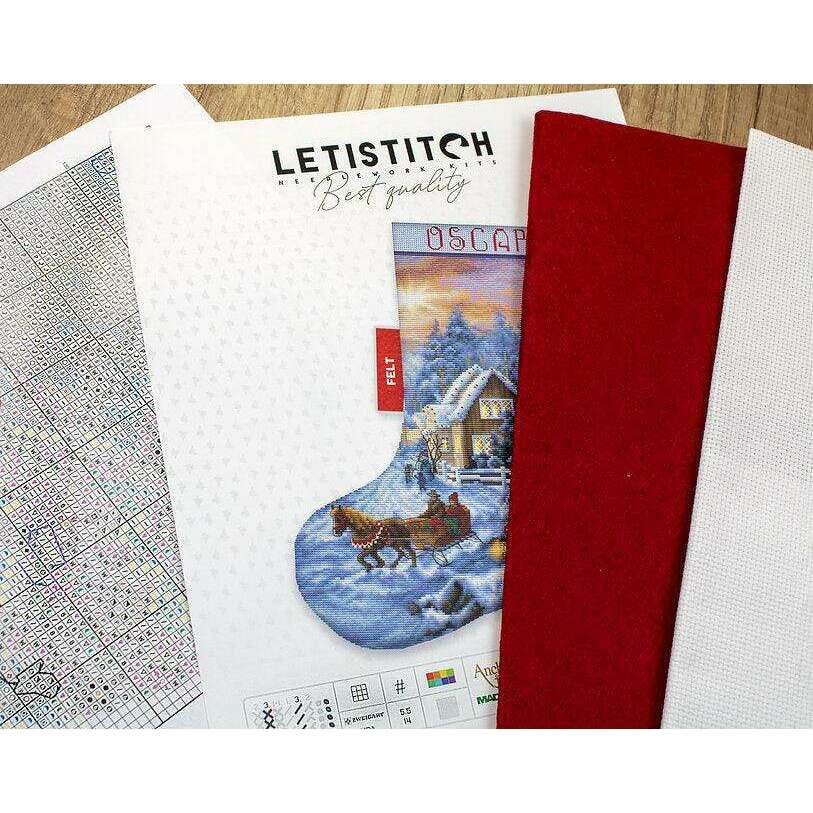 Counted Cross Stitch Kit Christmas Eve Stocking L8011