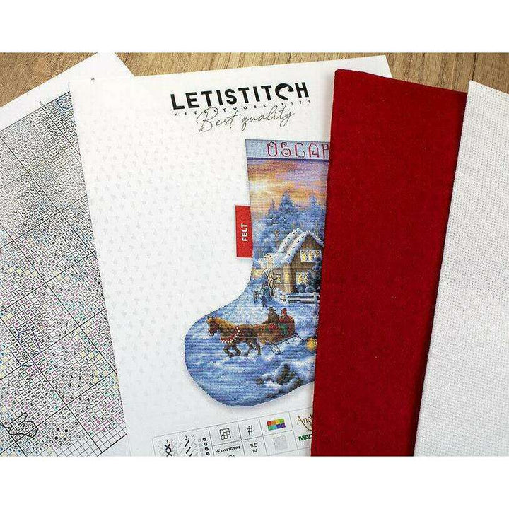 Counted Cross Stitch Kit Christmas Eve Stocking L8011