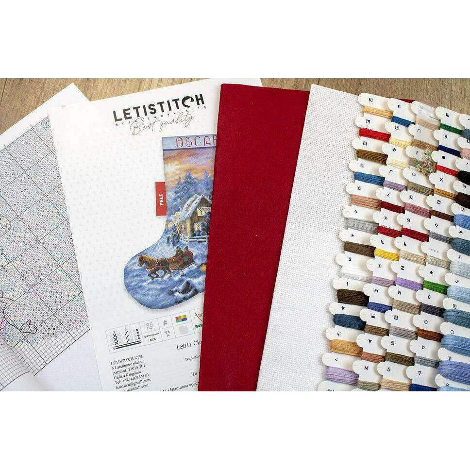 Counted Cross Stitch Kit Christmas Eve Stocking L8011