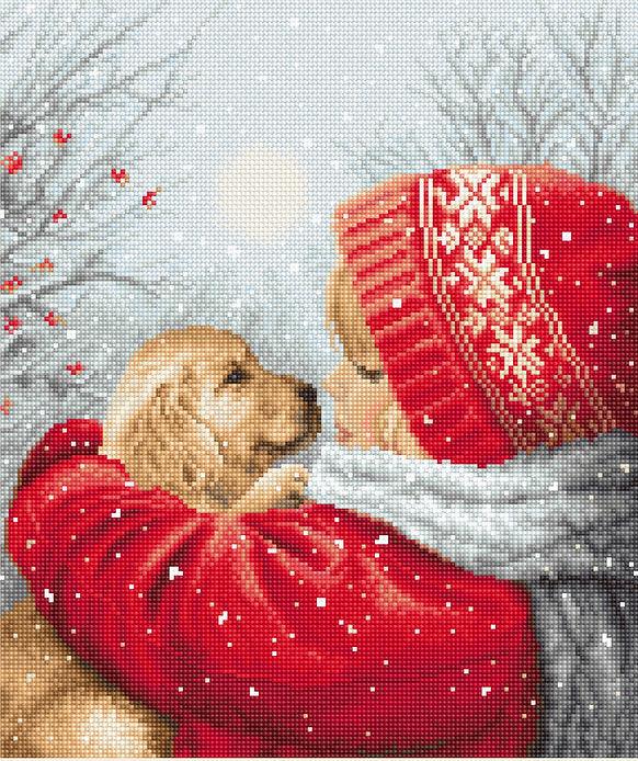 Counted Cross Stitch Kit Christmas hugs L8019
