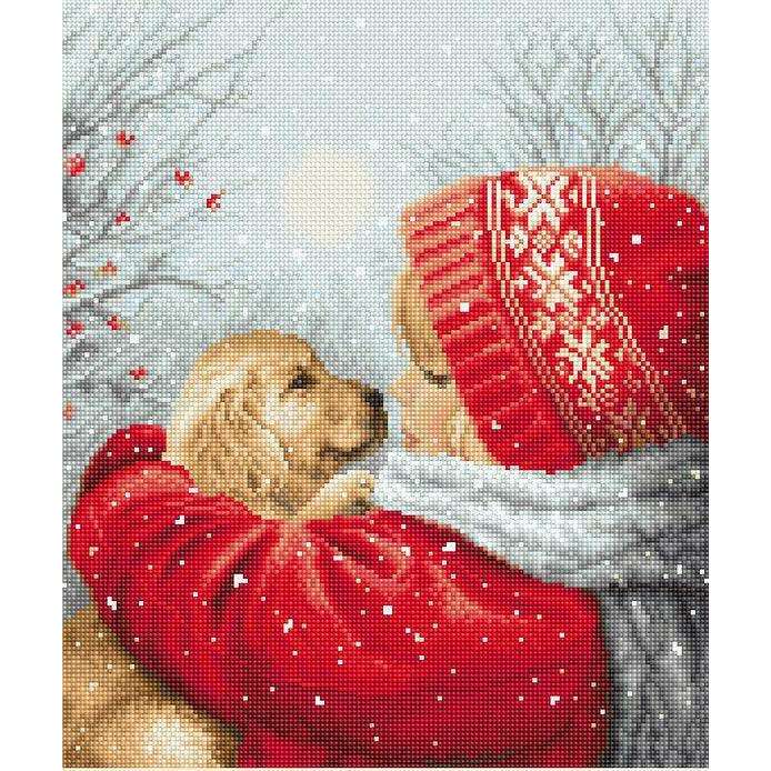 Counted Cross Stitch Kit Christmas hugs L8019