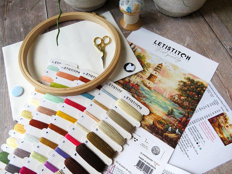 Counted Cross Stitch Kit Cottage by the sea Leti962