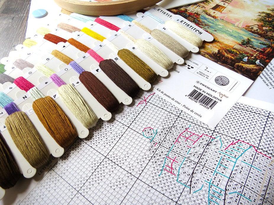 Counted Cross Stitch Kit Cottage by the sea Leti962