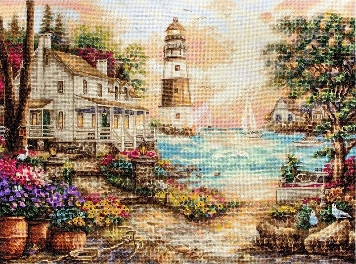 Counted Cross Stitch Kit Cottage by the sea Leti962