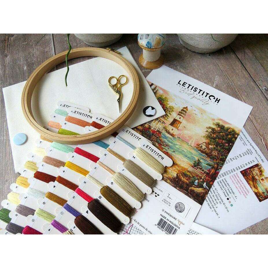 Counted Cross Stitch Kit Cottage by the sea Leti962