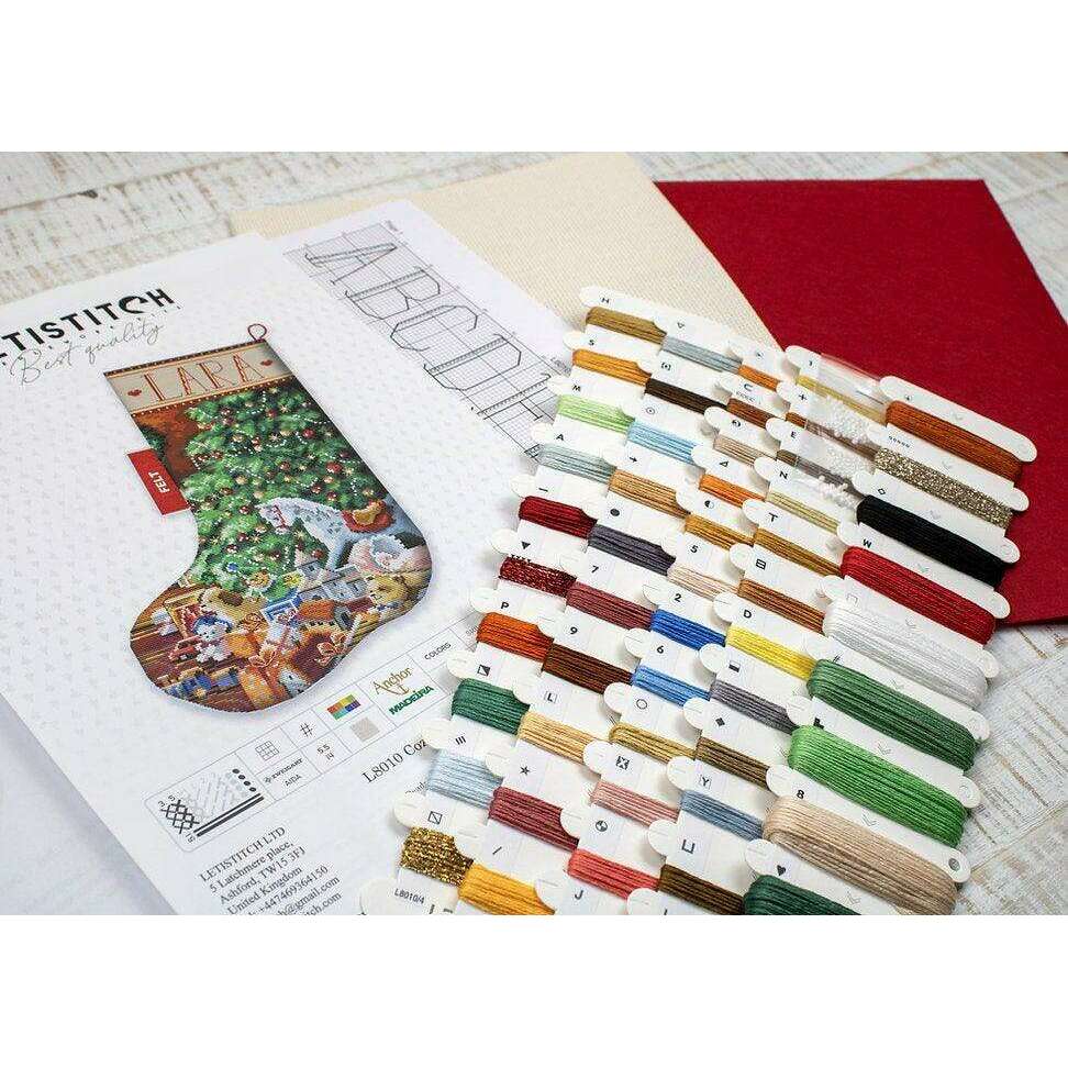 Counted Cross Stitch Kit Cozy Christmas Stocking L8010