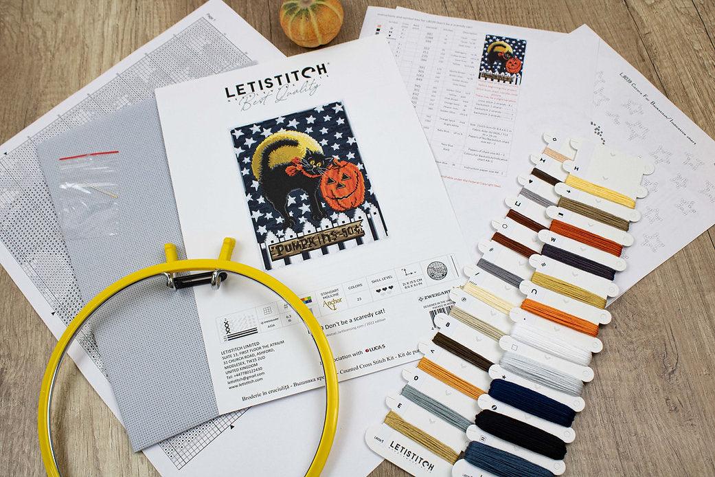 Counted Cross Stitch Kit Don't be a scaredy cat! L8039