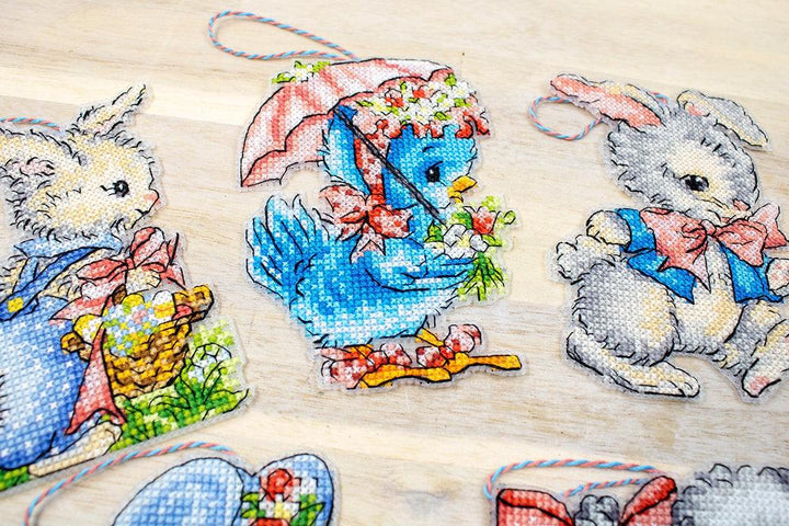 Counted Cross Stitch Kit Easter Ornaments kit of 8 pcs L8032