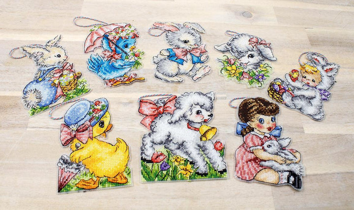 Counted Cross Stitch Kit Easter Ornaments kit of 8 pcs L8032