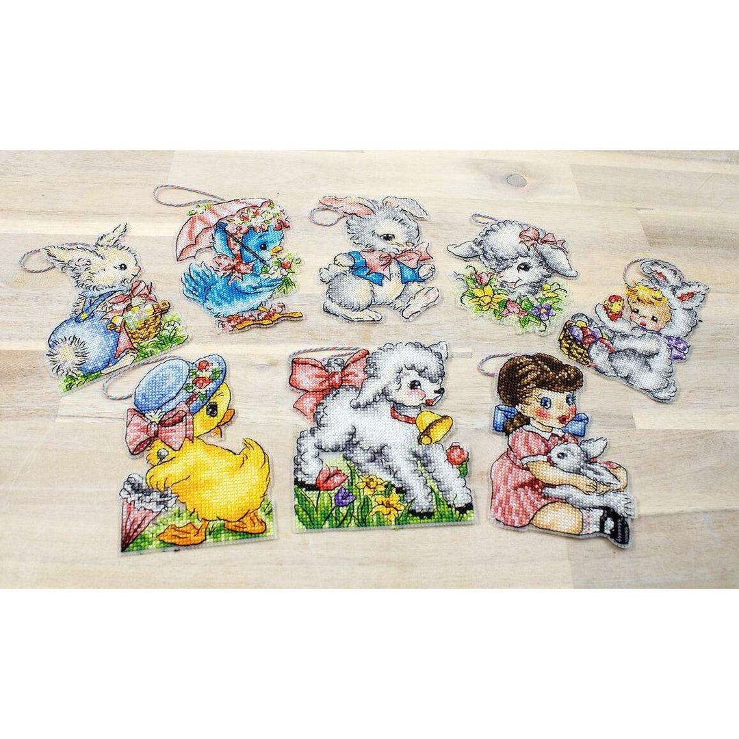 Counted Cross Stitch Kit Easter Ornaments kit of 8 pcs L8032