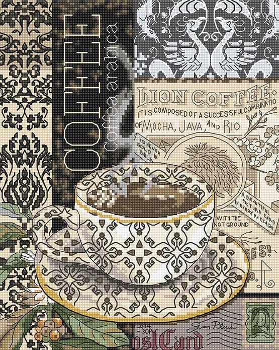 Counted Cross Stitch Kit Lion Coffee B Leti993