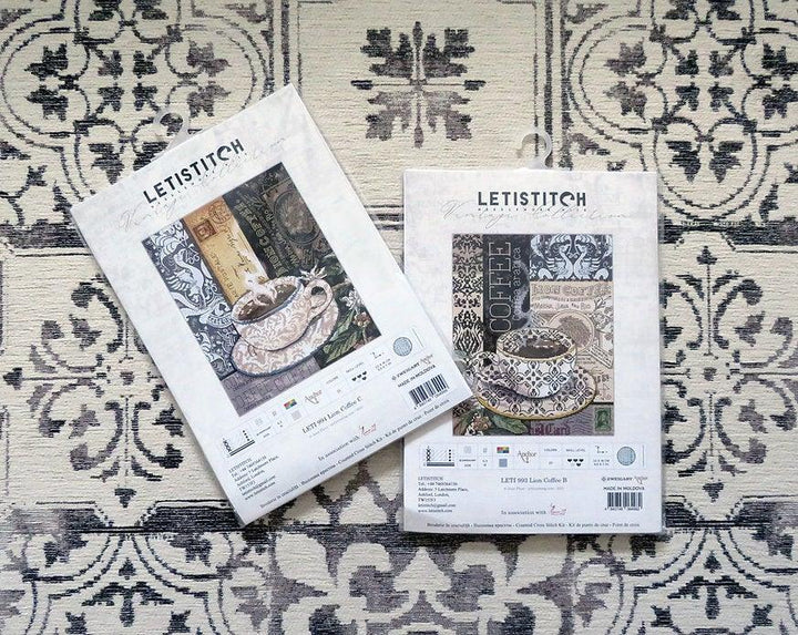 Counted Cross Stitch Kit Lion Coffee B Leti993