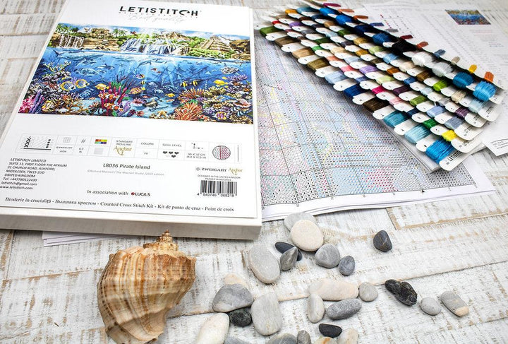 Counted Cross Stitch Kit Pirate Island L8036