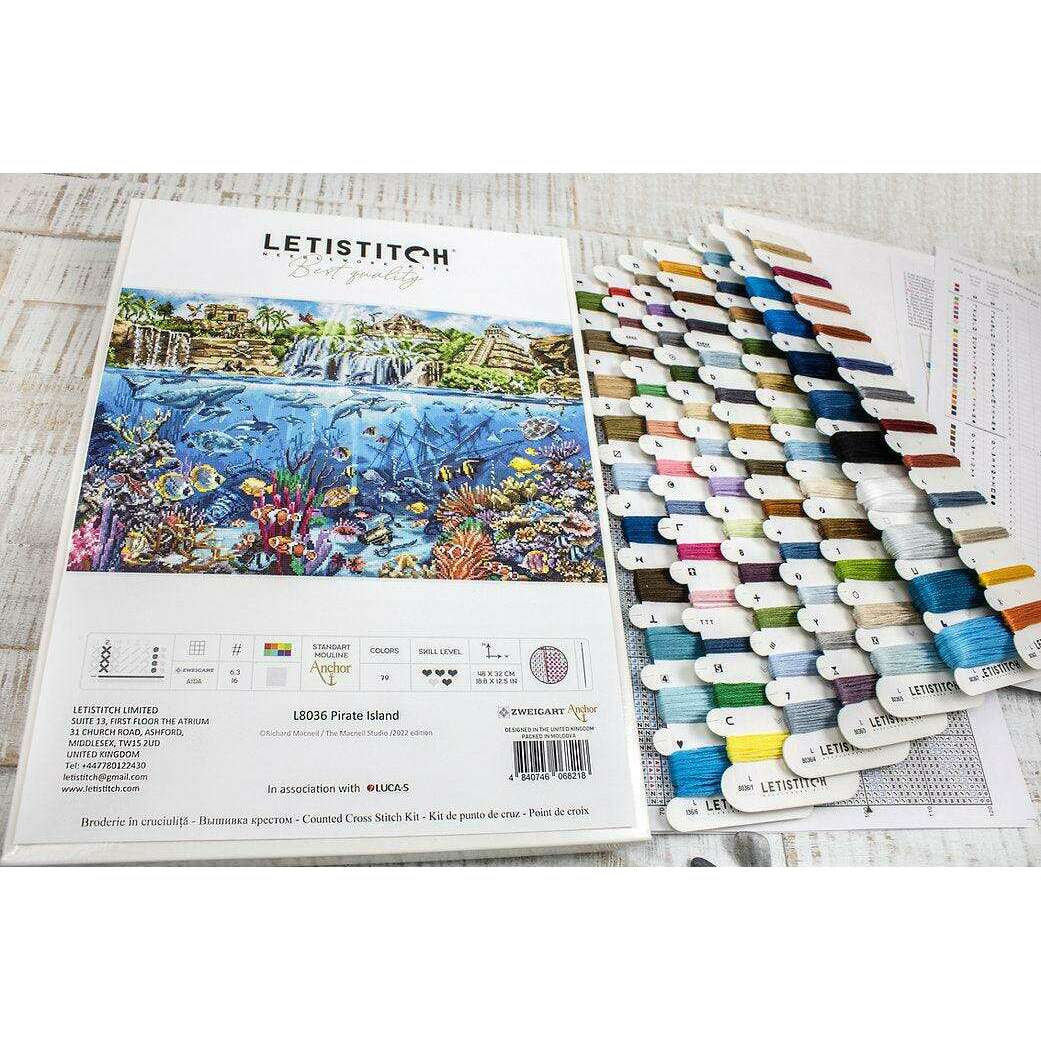 Counted Cross Stitch Kit Pirate Island L8036