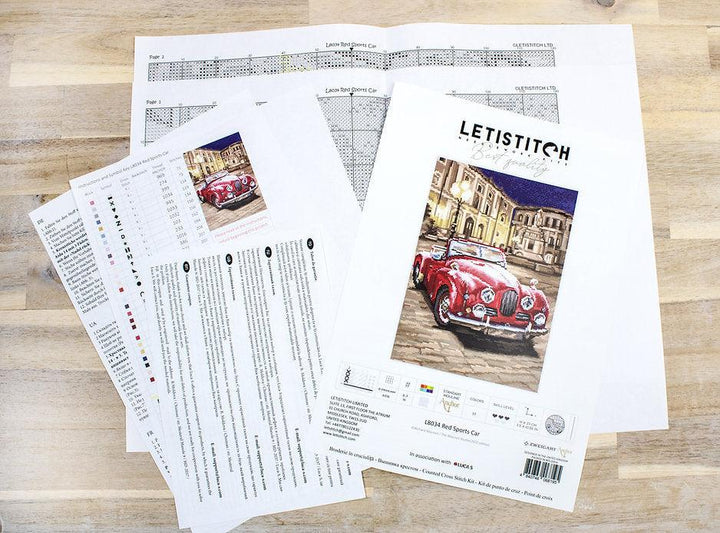 Counted Cross Stitch Kit Red Sports Car L8034