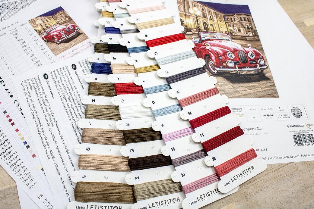 Counted Cross Stitch Kit Red Sports Car L8034