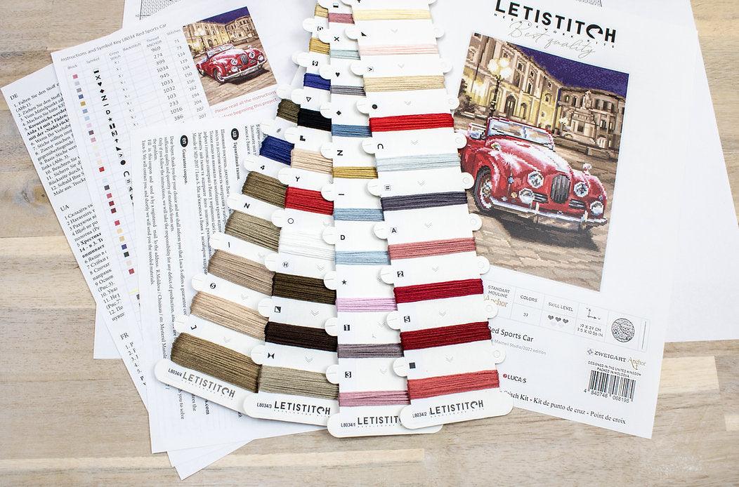 Counted Cross Stitch Kit Red Sports Car L8034