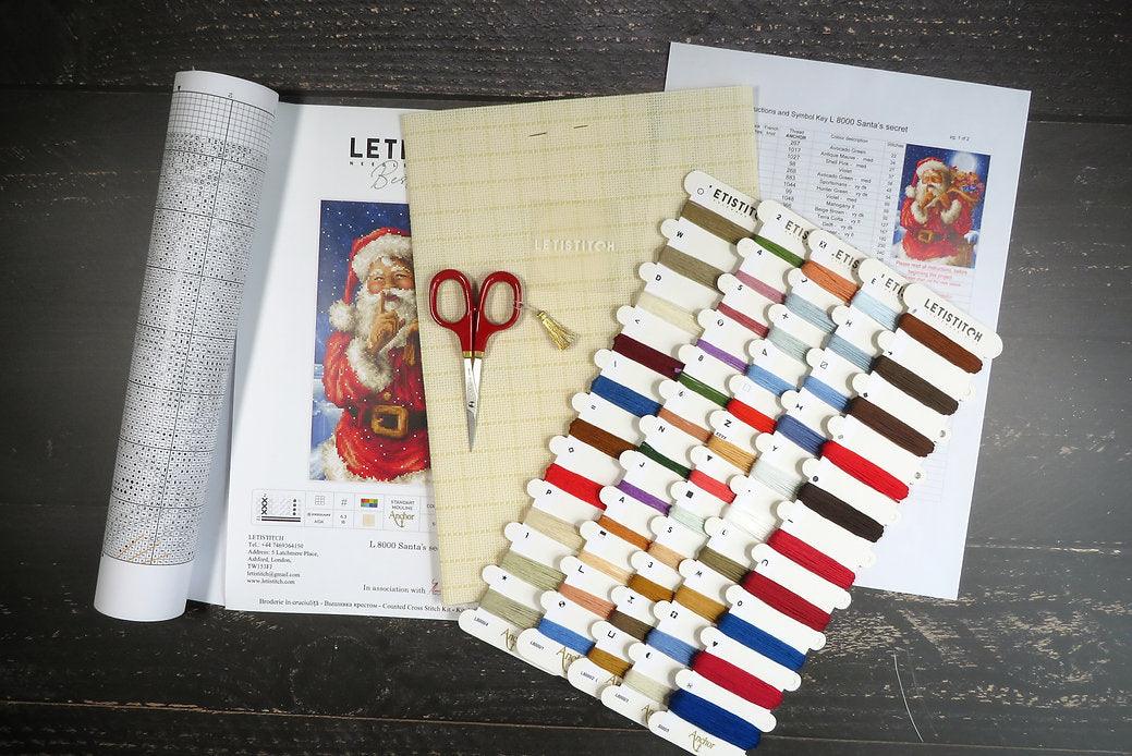 Counted Cross Stitch Kit Santa Christmas secret L8000