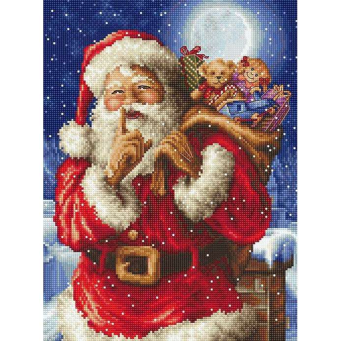 Counted Cross Stitch Kit Santa Christmas secret L8000