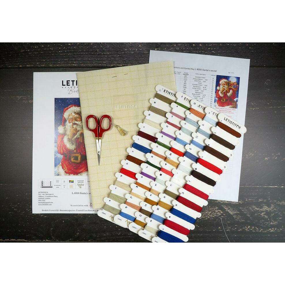 Counted Cross Stitch Kit Santa Christmas secret L8000