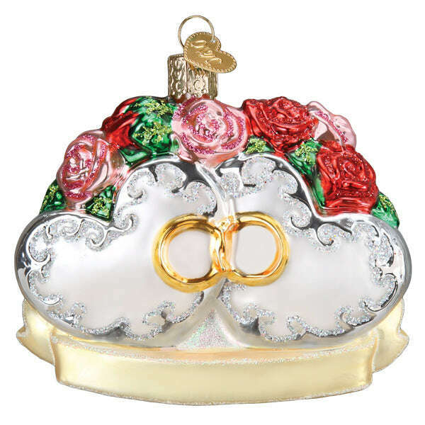Old World Christmas Couples First Christmas Blown Glass Ornament