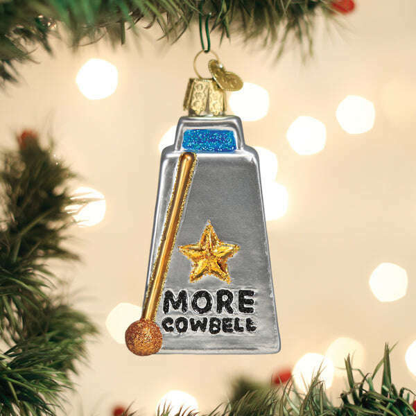Old World Christmas Cowbell Blown Glass Ornament