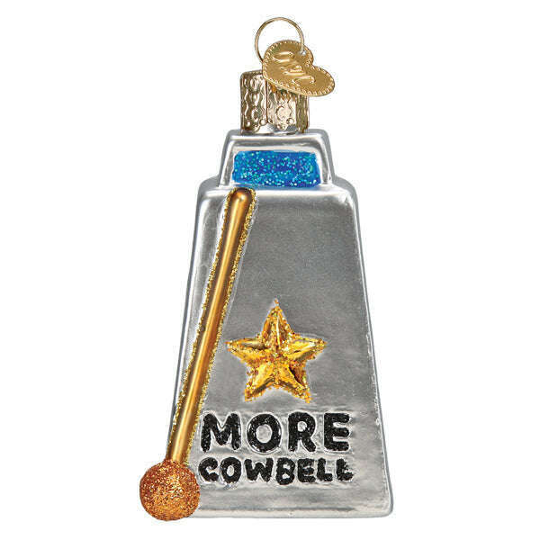 Old World Christmas Cowbell Blown Glass Ornament