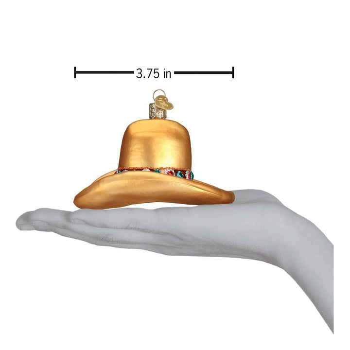 Old World Christmas Cowboy Hat Blown Glass Ornament