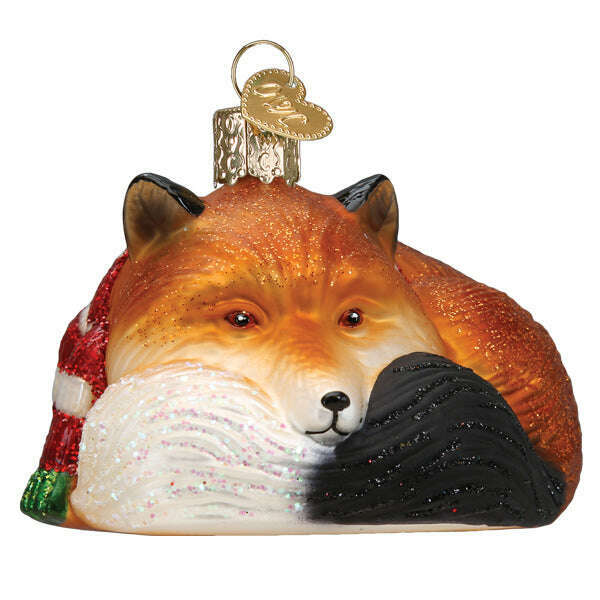 Old World Christmas Cozy Fox Blown Glass Ornament