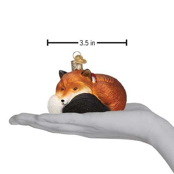Old World Christmas Cozy Fox Blown Glass Ornament