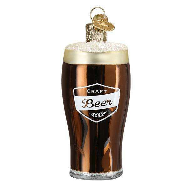 Old World Christmas Craft Beer Blown Glass Ornament