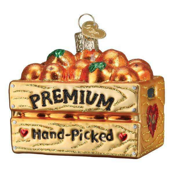 Old World Christmas Crate of Oranges Blown Glass Ornament