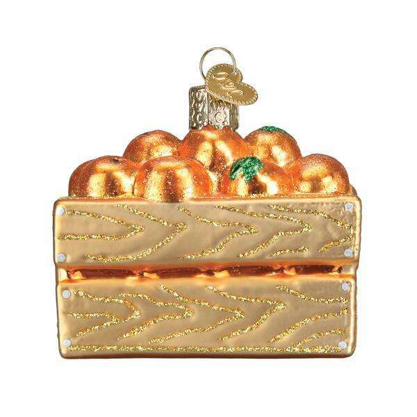 Old World Christmas Crate of Oranges Blown Glass Ornament