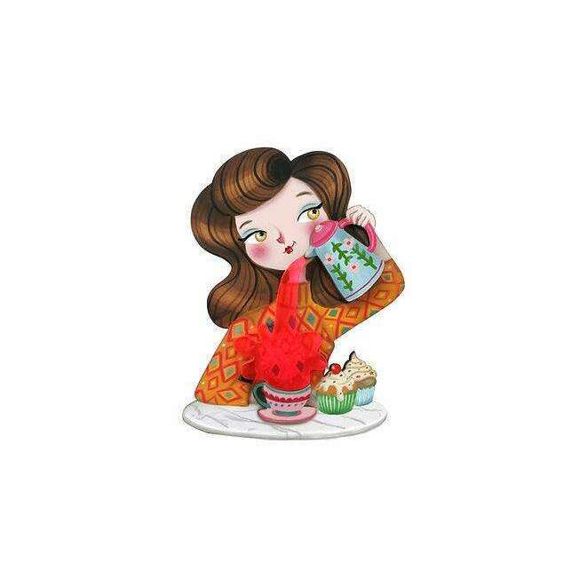 Crazy About Tea Brooch by LaliBlue - Quirks!