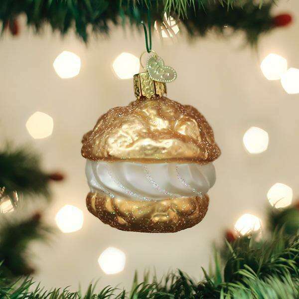 Old World Christmas Cream Puff Blown Glass Ornament