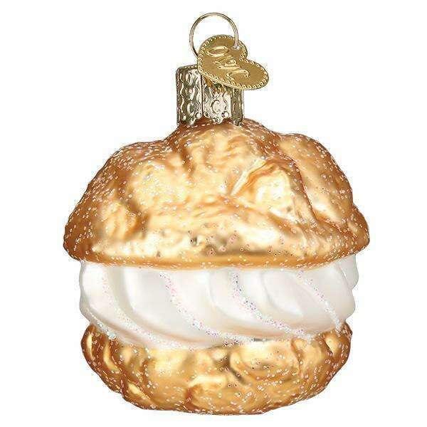 Old World Christmas Cream Puff Blown Glass Ornament