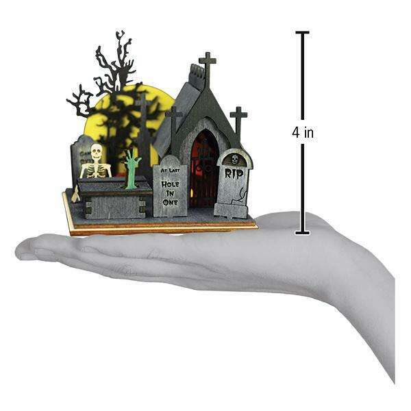 Old World Christmas Creepy Cemetery Blown Glass Ornament