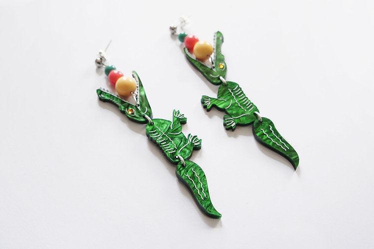 Crocodile Earrings by Laliblue - Quirks!