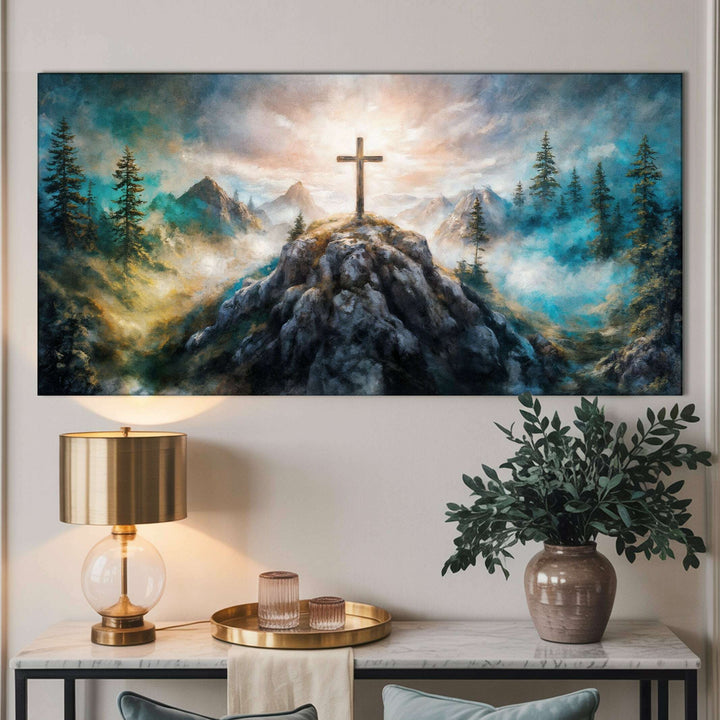 Cross On A Hill Faith Wall Art III
