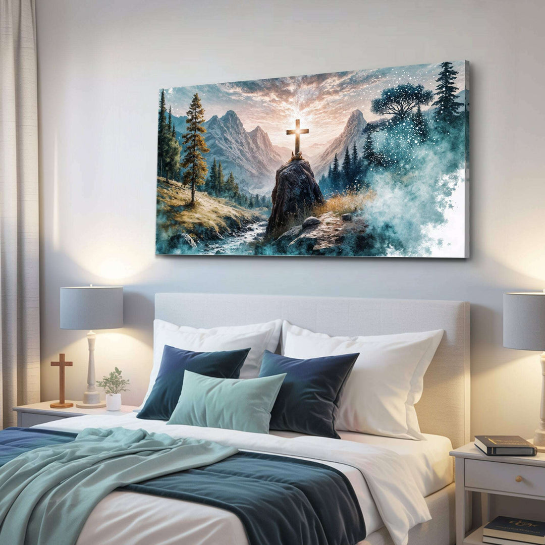 Cross On A Hill Faith Wall Art