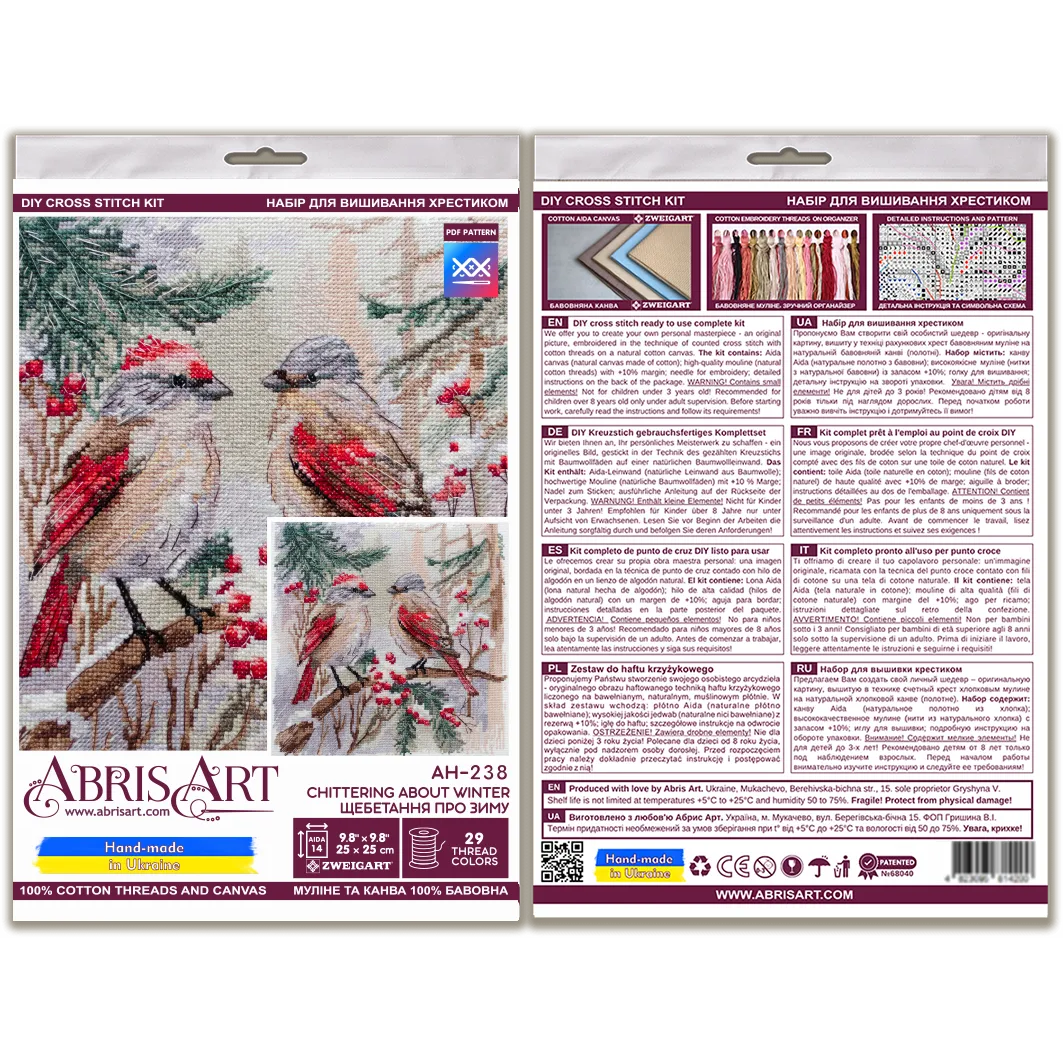 Cross-stitch kit - Chittering about winter AH-238