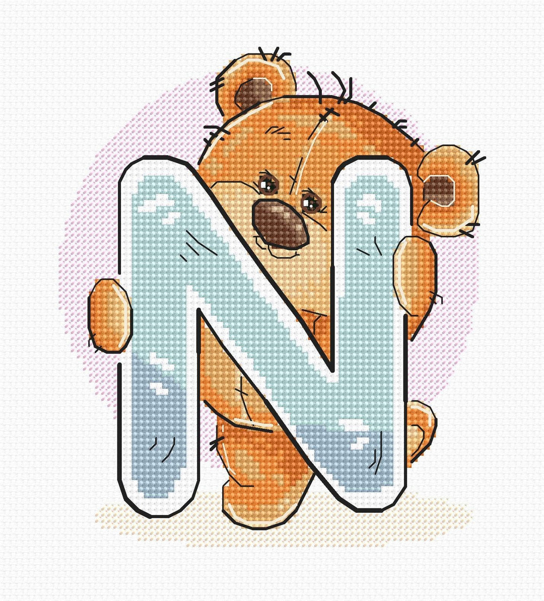 Letter „N” B1215l Alphabet Counted Cross-Stitch Kit