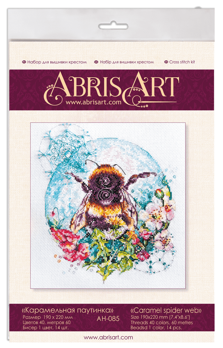 Cross-stitch kit Caramel spider web AH-085