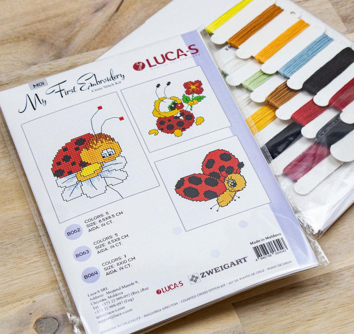 Ladybugs M01L Counted Cross-Stitch Kit for Beginners