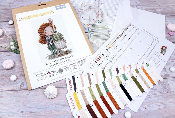 Lucy and the Goose Cross Stitch Kit by Hobby Jobby HJ028