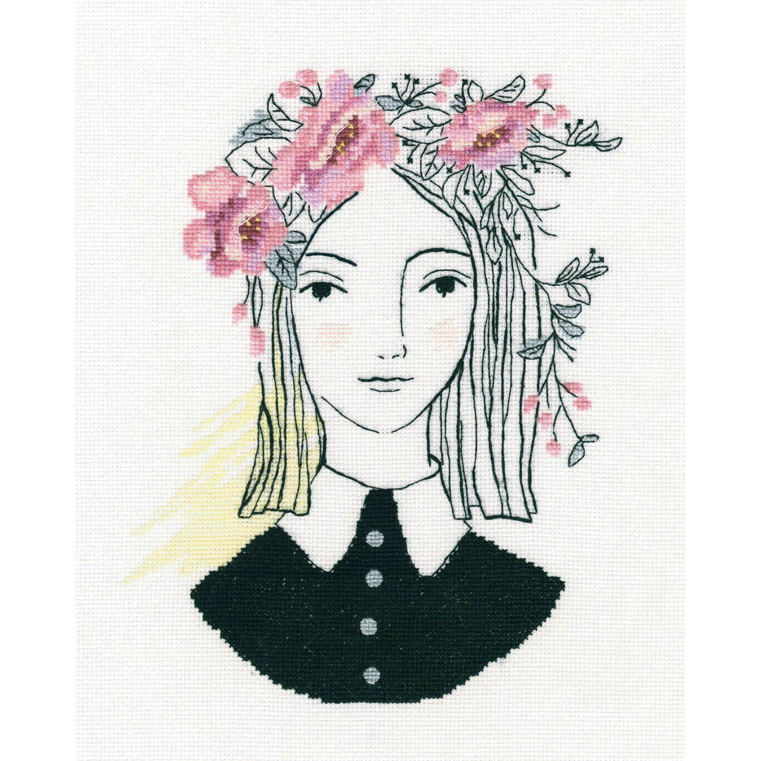 Cross-stitch Kit "In the haze of pink flowers" M729