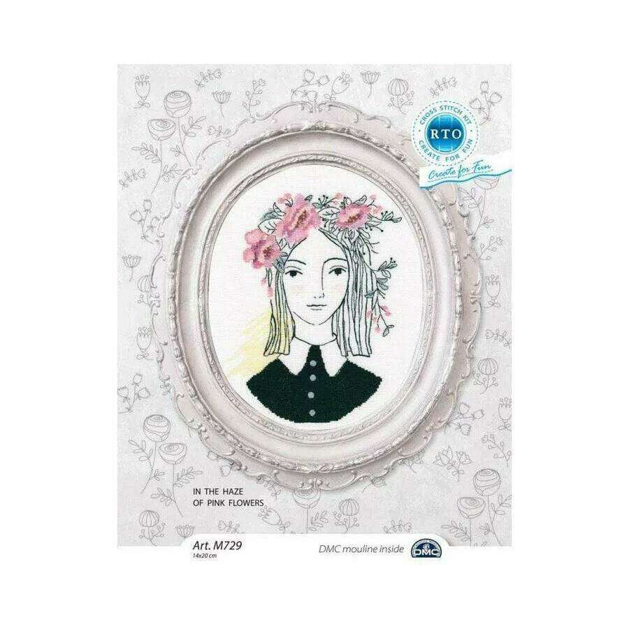 Cross-stitch Kit "In the haze of pink flowers" M729