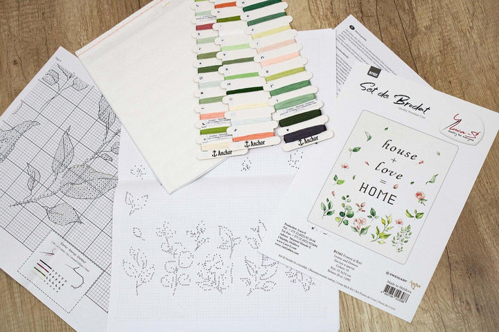 Leaves and Flowers B1162L Counted Cross-Stitch Kit