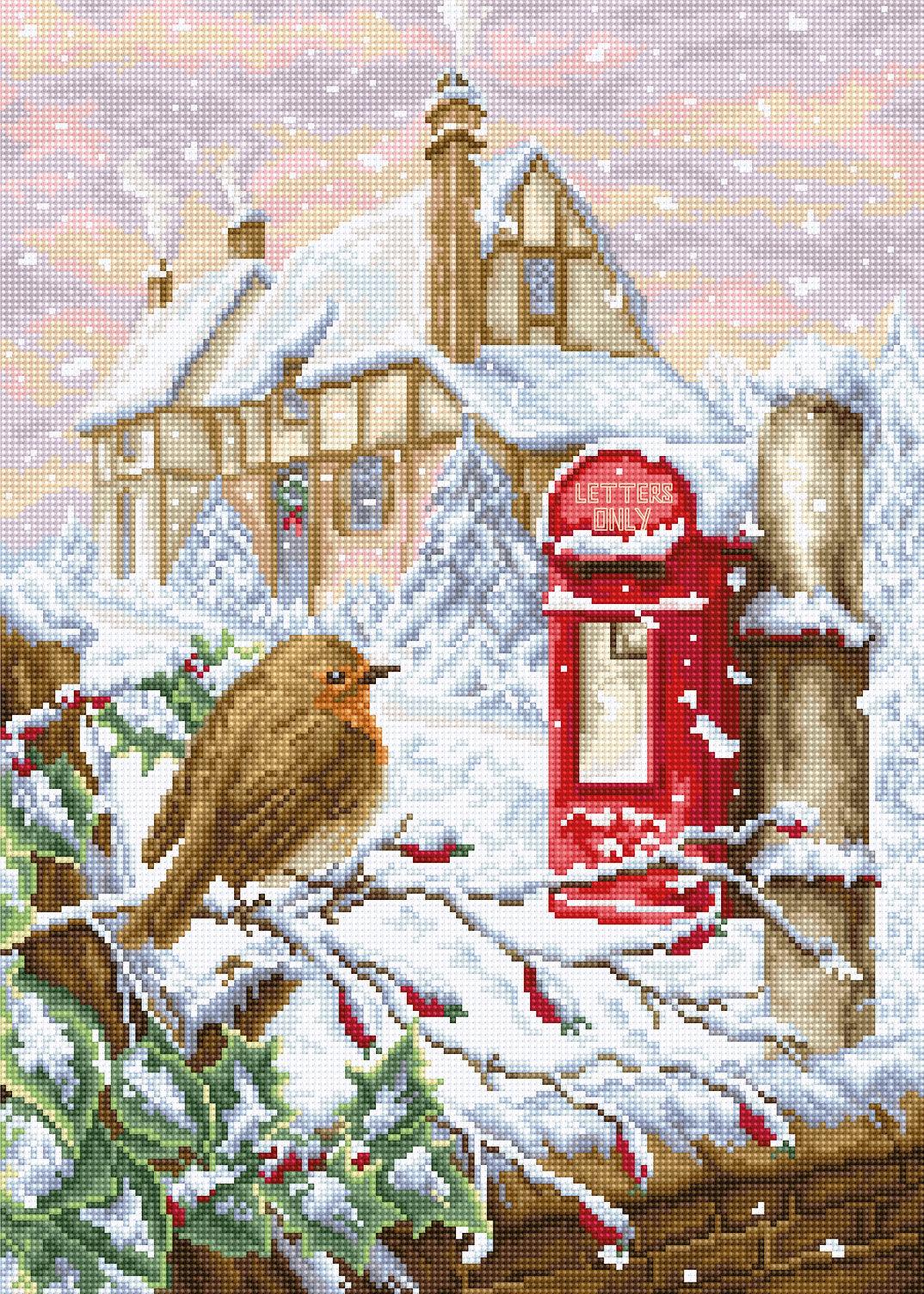 Red Mail Box Counted Cross-Stitch Kit by Luca-S BU4014l